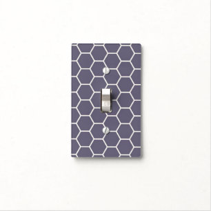 Light Purple Geometric Hexagon Honeycomb Pattern Switch Cover