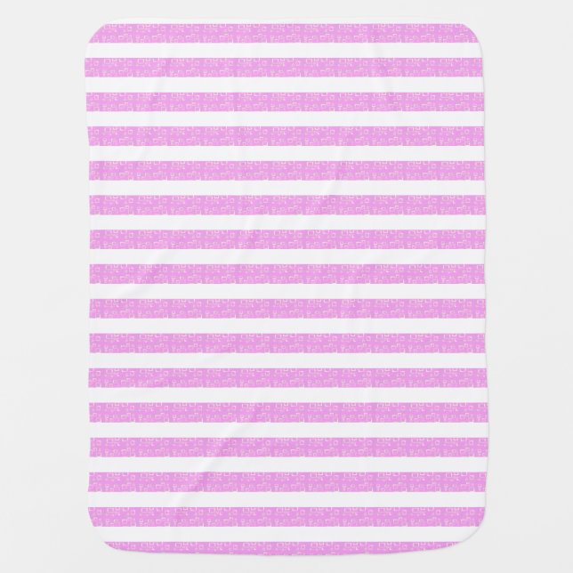 Light Purple Geometric Stripes  Baby Blanket (Front)
