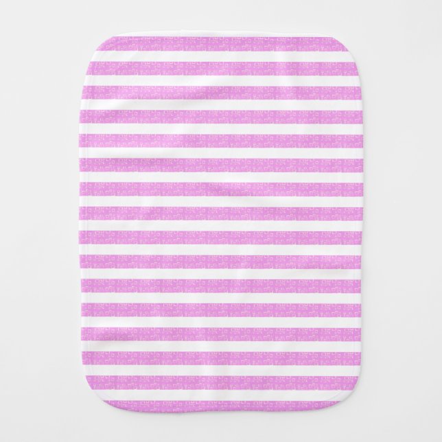 Light Purple Geometric Stripes  Baby Burp Cloth (Front)