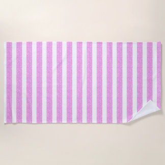Light Purple Geometric Stripes Beach Towel