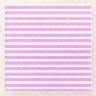 Light Purple Geometric Stripes Glass Coaster