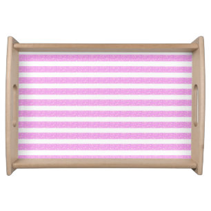 Light Purple Geometric Stripes Serving Tray
