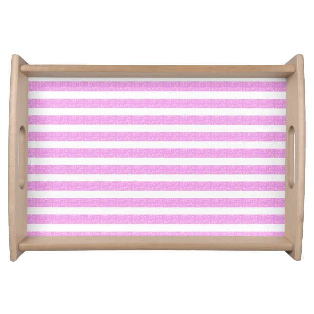Light Purple Geometric Stripes  Serving Tray (Front)