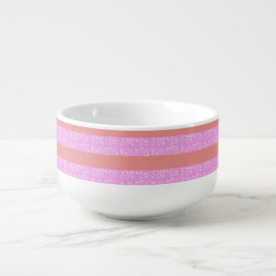 Light Purple Geometric Stripes Soup Mug