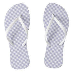 Light Purple Gingham Design Flip Flops