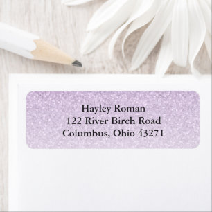 Light Purple Glam Glitter Custom Return Address Label
