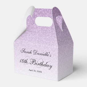 Light Purple Glam Glitter Personalized Favor Boxes