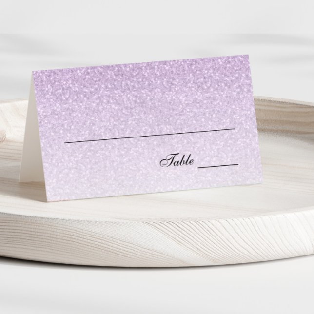 Light Purple Glam Glitter Place Card (Creator Uploaded)
