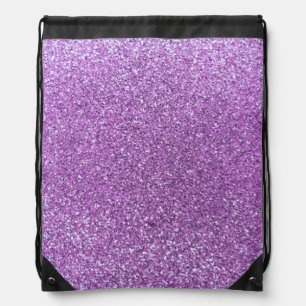 Light purple glitter drawstring bag