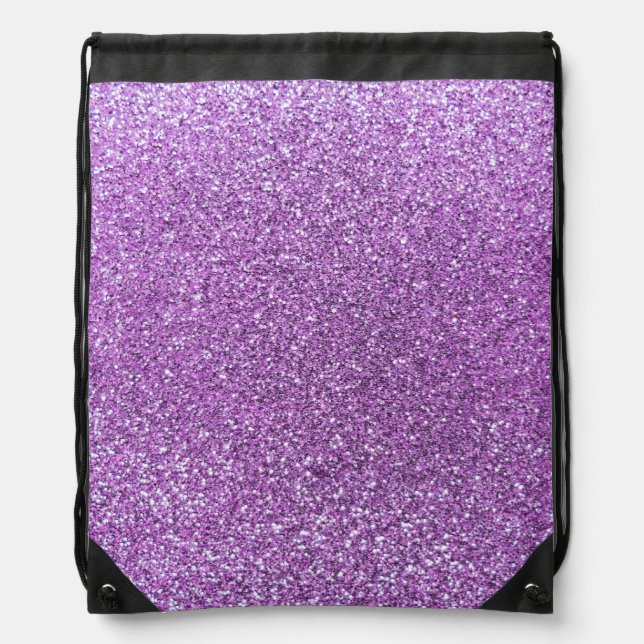 Light purple glitter drawstring bag (Front)