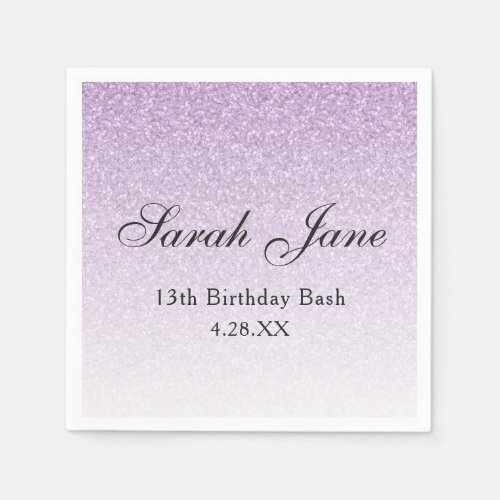 Light Purple Glitter Glam Personalized