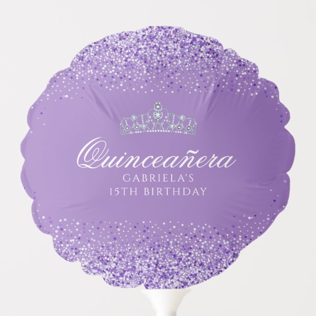 Light Purple Glitter Quinceanera Balloon (Front)