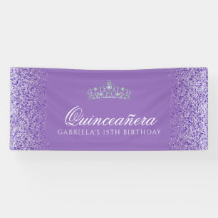 Light Purple, Glitter Quinceanera Banner