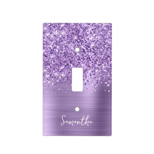 Light Purple Glittery Glam Switch Cover (Front)