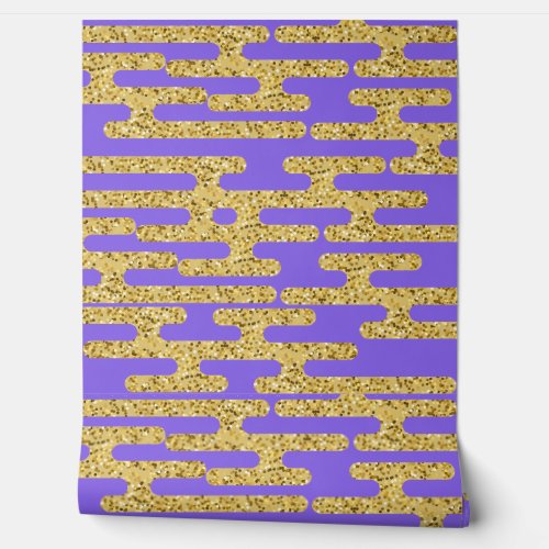 Light Purple Gold Pattern Simple Wallpaper 