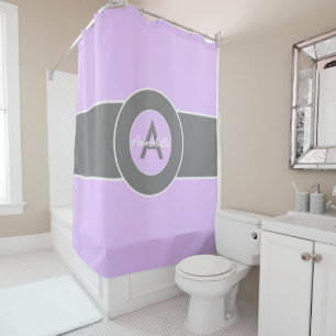 Light Purple Gray Shower Curtain