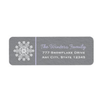 Light Purple Gray Snowflake Return Address Labels