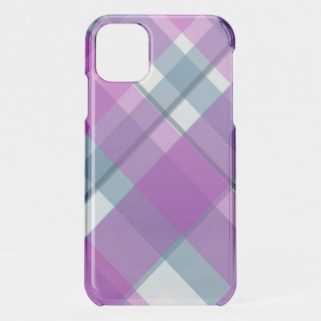 Light Purple Green Plaid Uncommon iPhone Case (Back)