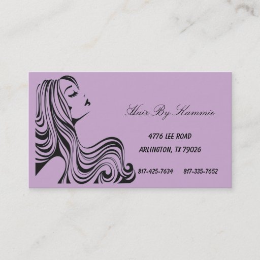 Customizable Light Purple Hair, Nail, Make-up Business Card