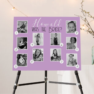 Light Purple How Old Was The Bride Photo Game Foam Board
