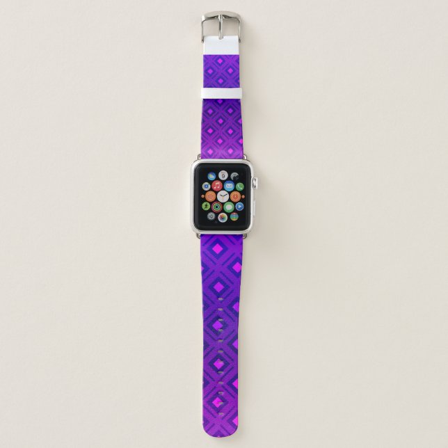 Light Purple layout with lines, rectangle. Shining Apple Watch Band (Front)