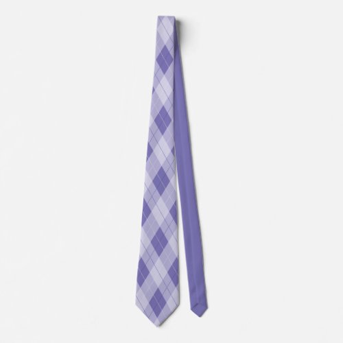 Light Purple Lilac Argyle Plaid Diamond Gentlemens Neck Tie