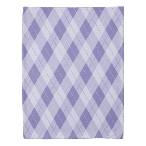 Light Purple Lilac Lavender Argyle Pattern         Duvet Cover