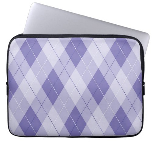 Light Purple Lilac Lavender Argyle Plaid Laptop Sleeve