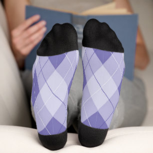 Light Purple Lilac Preppy Argyle Pattern Socks