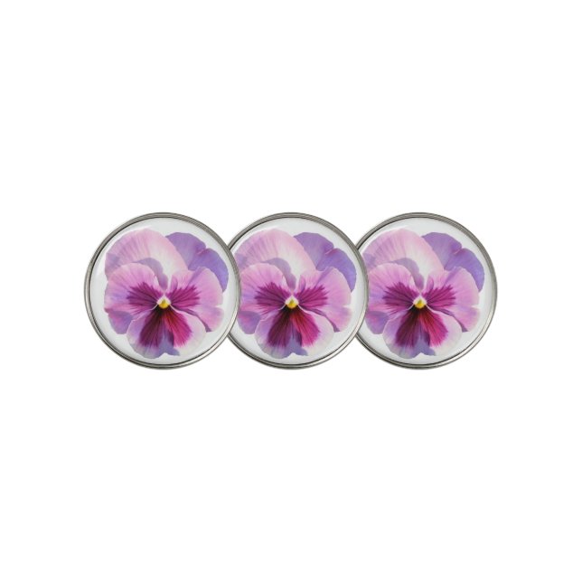 Light Purple Pansy Flower Golf Ball Marker (3 Up)