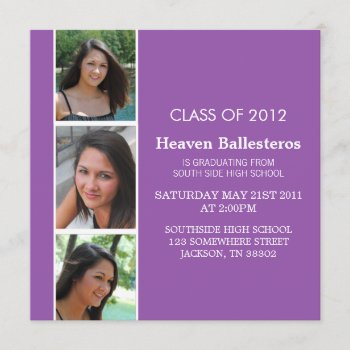 Light Purple Photo Strip Graduation Invites by AllyJCat at Zazzle