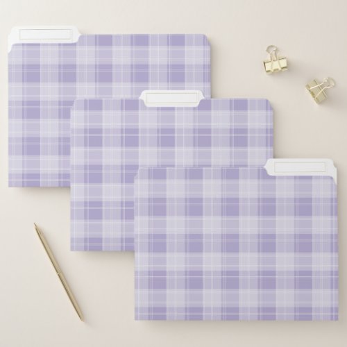 Light Purple Plaid Pattern File Folder