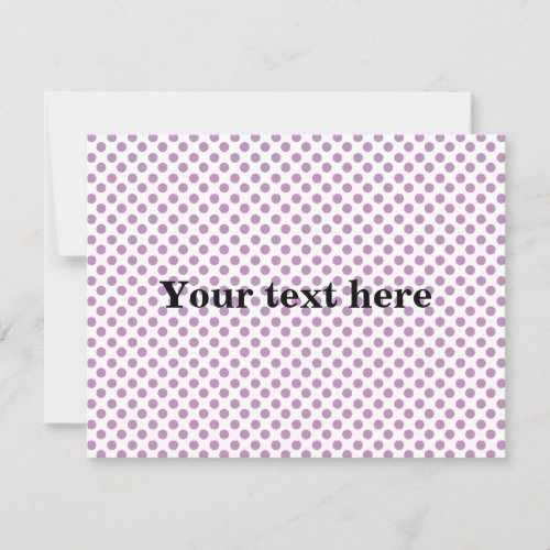 Light purple polka dots pattern custom invitations