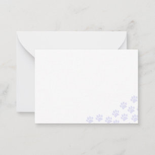 Light Purple Puppy Paw Prints  Note Card
