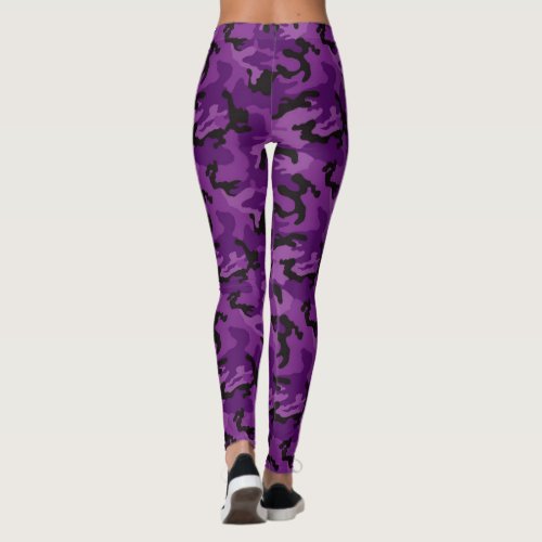 Light Purple Purple  Black Camouflage Leggings