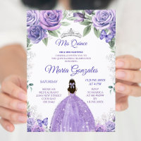Light Purple & Silver Floral Charra Mis XV Anos