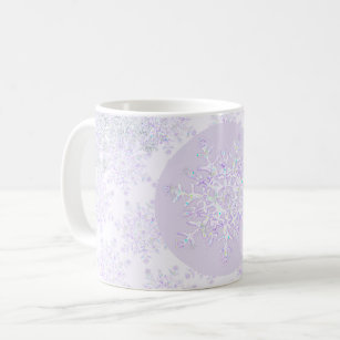 light purple snowflake  coffee mug