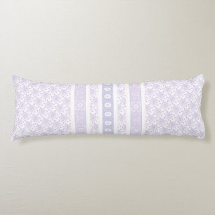 light purple snowflake & glittering heart body pillow