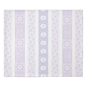 light purple snowflake & glittering heart duvet cover