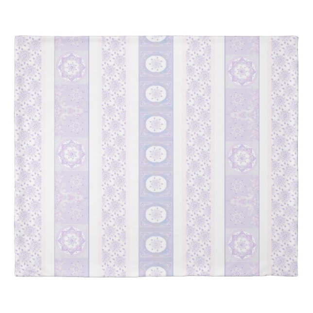 light purple snowflake & glittering heart duvet cover (Front)