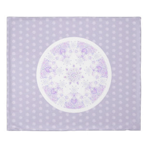 light purple snowflake & glittering heart duvet cover