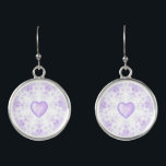 light purple snowflake & glittering heart earrings<br><div class="desc">When it snows on my purple world, these light purple snowflakes fall. They have 7 branches, soft and shiny purple hearts and rhinestones are embedded in them. For all those who love light pastel colors with a purple/parma hues on this winter design. (💜 Those who know will also see that...</div>
