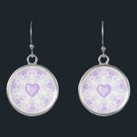 light purple snowflake & glittering heart earrings<br><div class="desc">When it snows on my purple world, these light purple snowflakes fall. They have 7 branches, soft and shiny purple hearts and rhinestones are embedded in them. For all those who love light pastel colors with a purple/parma hues on this winter design. (💜 Those who know will also see that...</div>