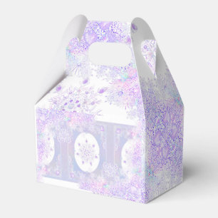 light purple snowflake & glittering heart favor boxes