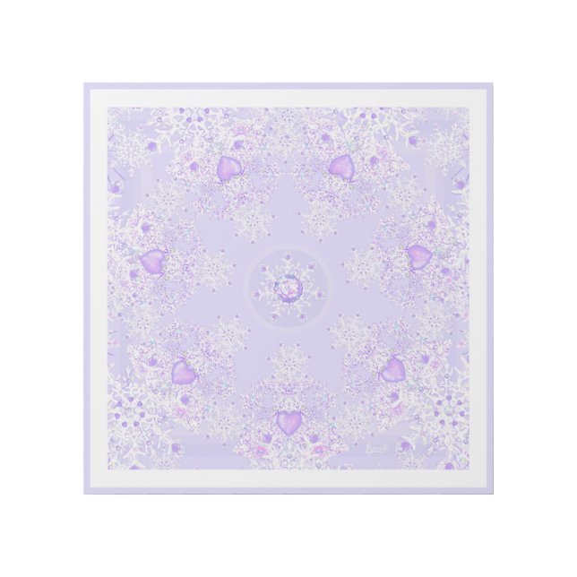 light purple snowflake & glittering heart gallery wrap (Front)