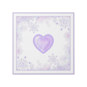 light purple snowflake & glittering heart gallery wrap