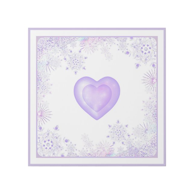 light purple snowflake & glittering heart gallery wrap (Front)