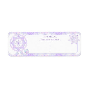 LIGHT PURPLE SNOWFLAKE & GLITTERING HEART LABEL