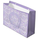 light purple snowflake &amp; glittering heart large gift bag