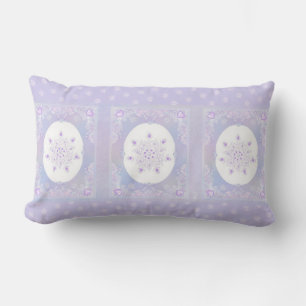 light purple snowflake & glittering heart lumbar pillow